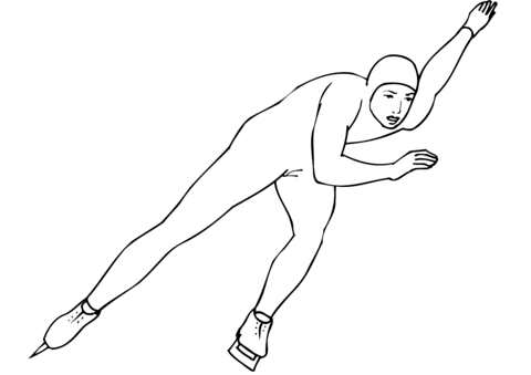 Speed Skating Coloring Page